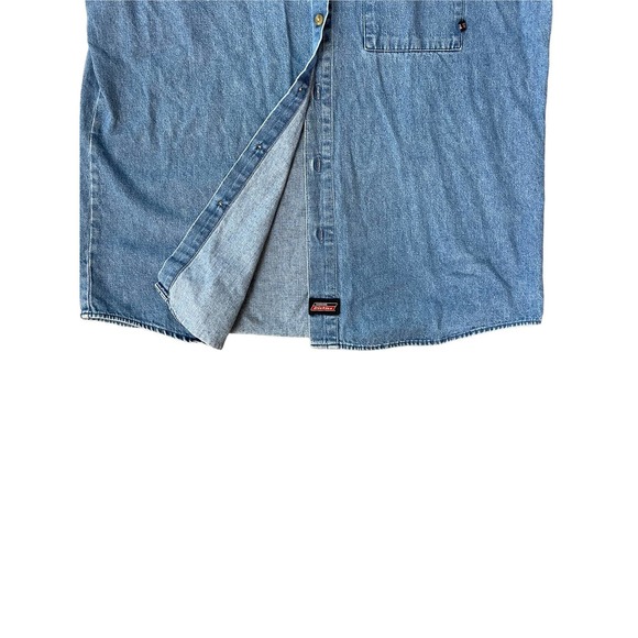Vintage Dickies Oversized Jean Button Down Shirt Size Large - Picture 10 of 12